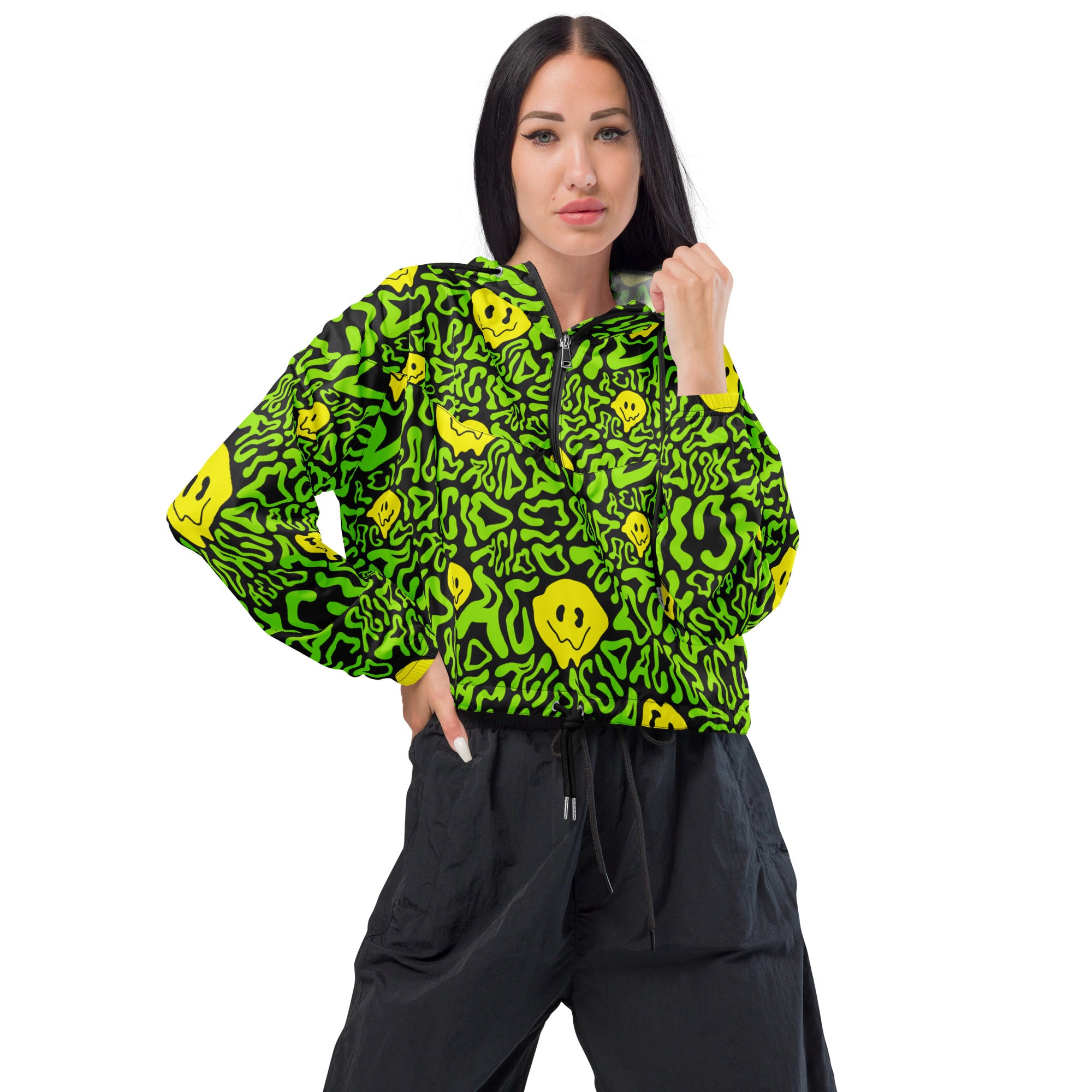 Acid Smilez Cropped Windbreaker