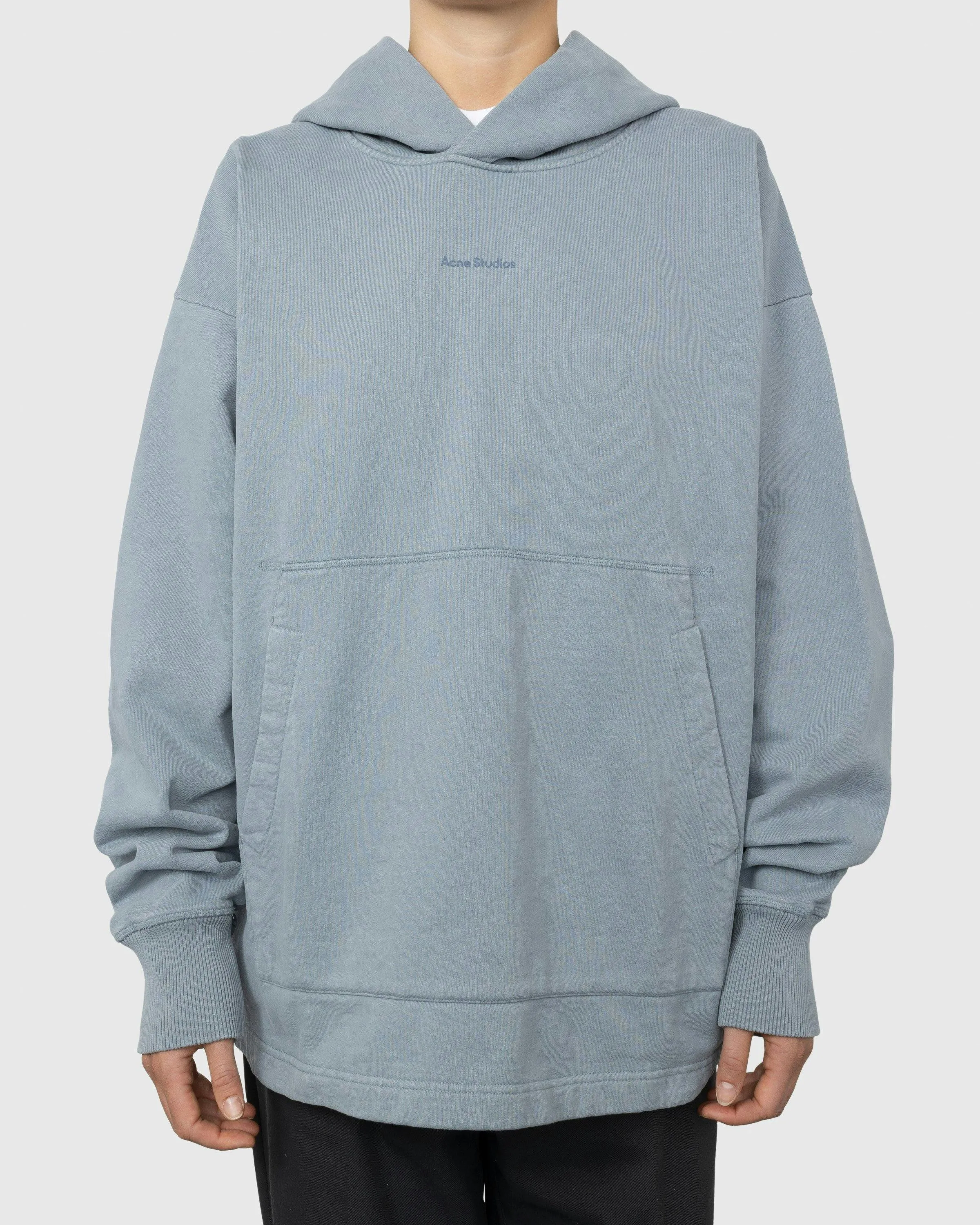 Acne Studios – Organic Cotton Logo Hoodie Steel Grey | Highsnobiety Shop