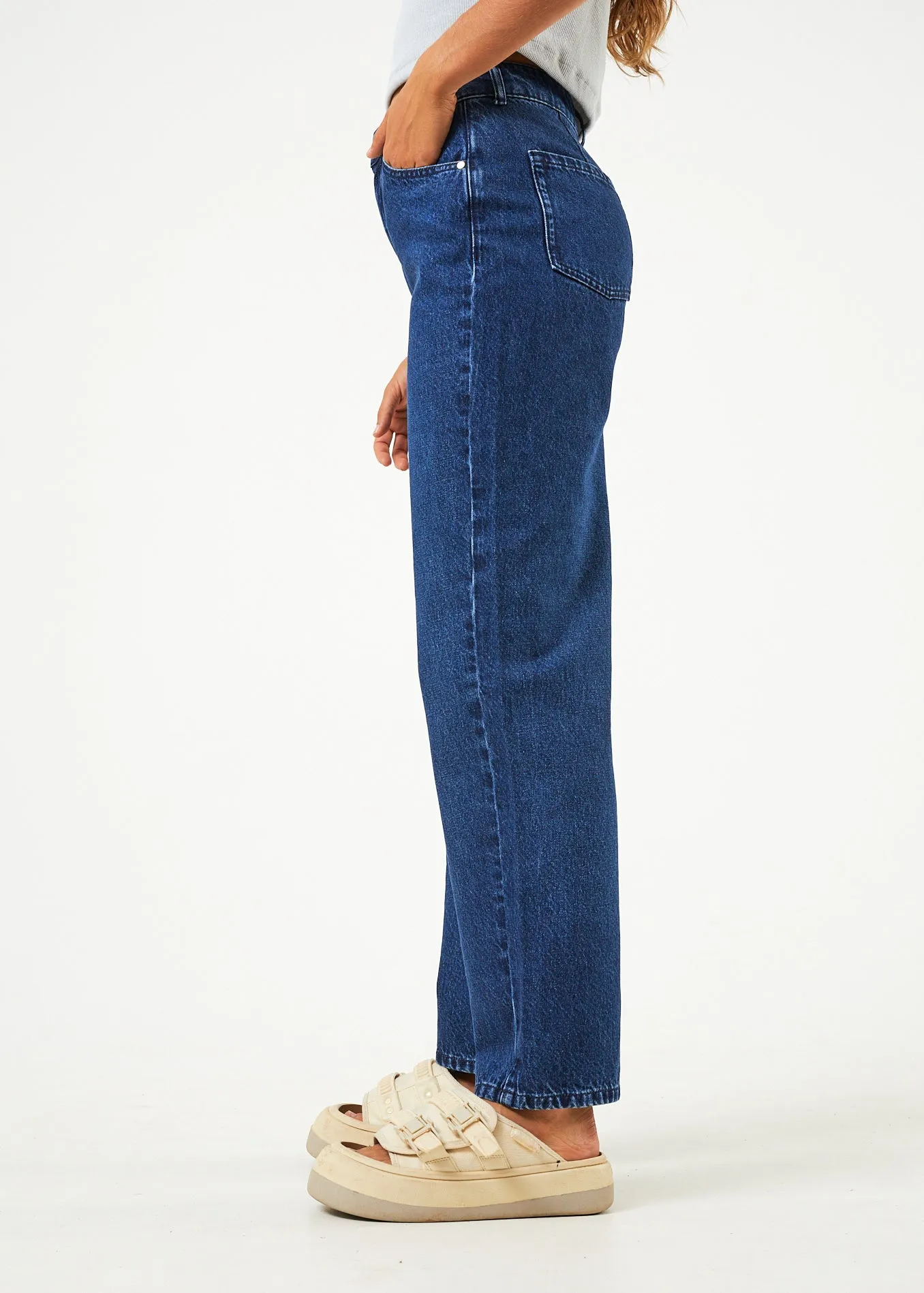 AFENDS Womens Shelby - Denim Wide Leg Jeans - Original Rinse