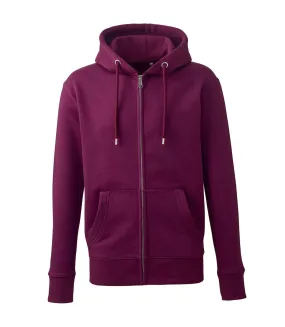 Anthem Mens Organic Full Zip Hoodie (Burgundy) - UTPC4318