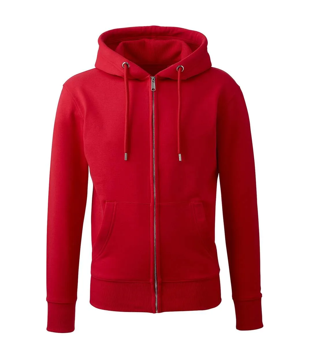 Anthem Mens Organic Full Zip Hoodie (Red) - UTPC4318