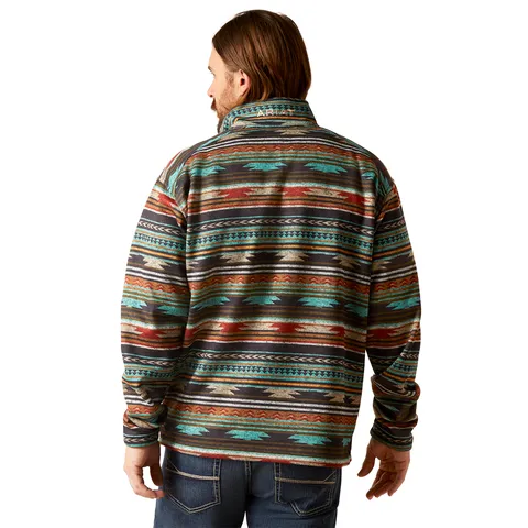 Ariat Men's Caldwell 1/4 Zip Biscay Bay Serape Pullover Sweater