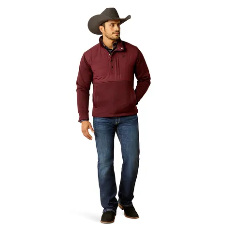 Ariat Men's Windsor Wine Caldwell Reinforced Snap Sweater