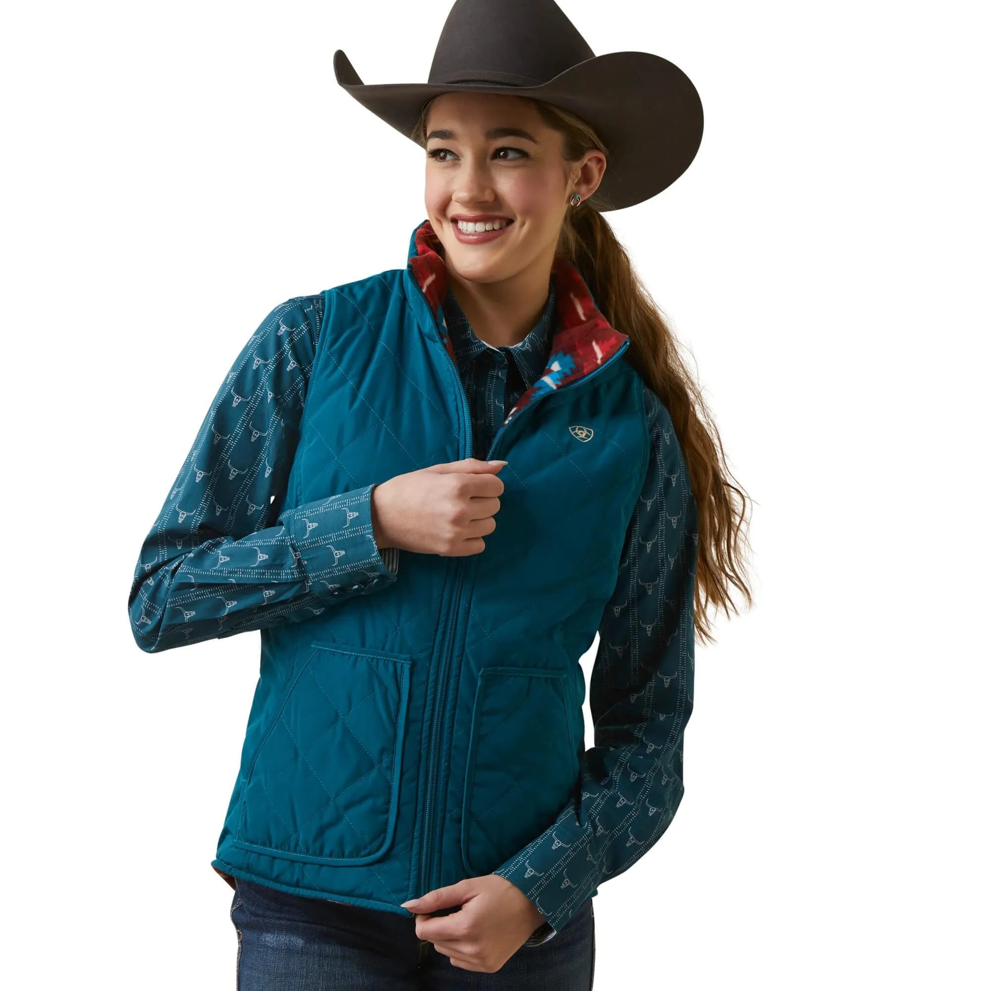 Ariat Women's Dilon Reversible Deep Lagoon Insulated Vest