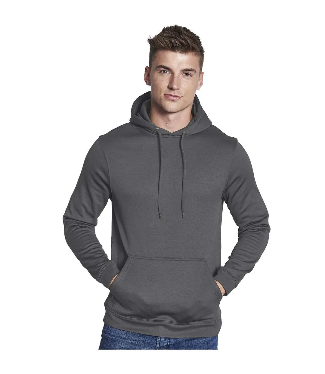 AWDis Adults Unisex Polyester Sports Hoodie (Steel Gray) - UTPC2634