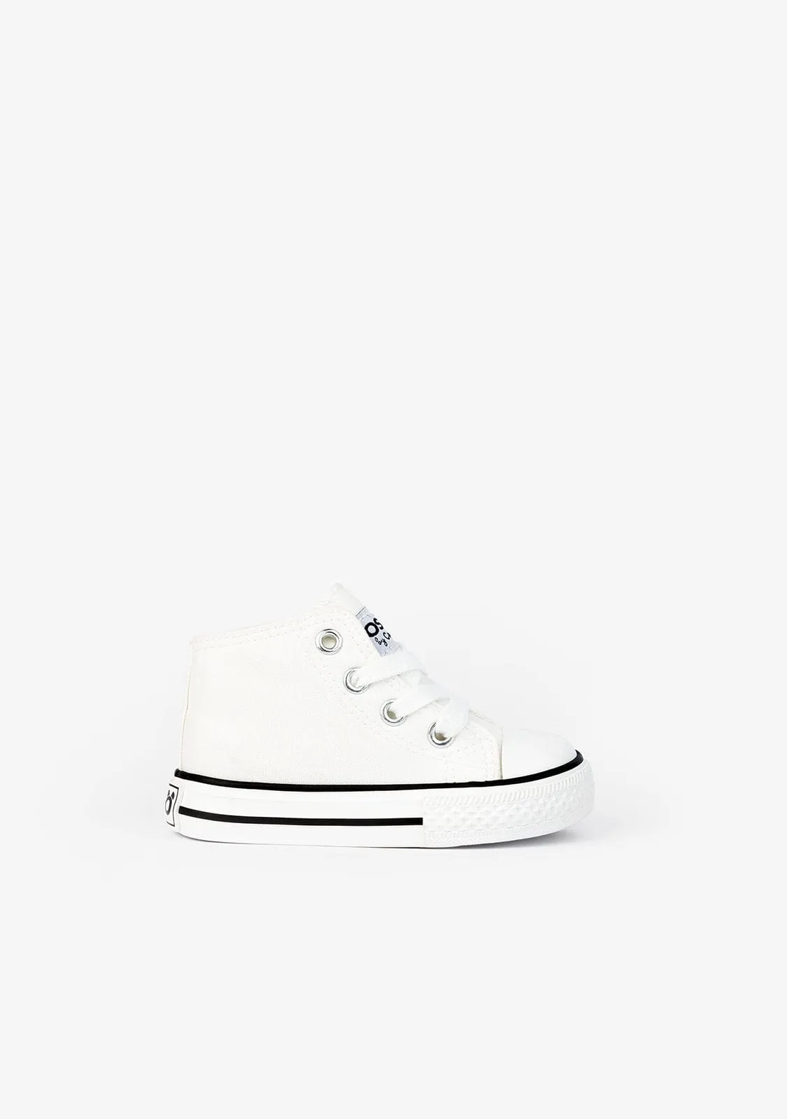 Baby's White Cord Hi-Top Sneakers Canvas