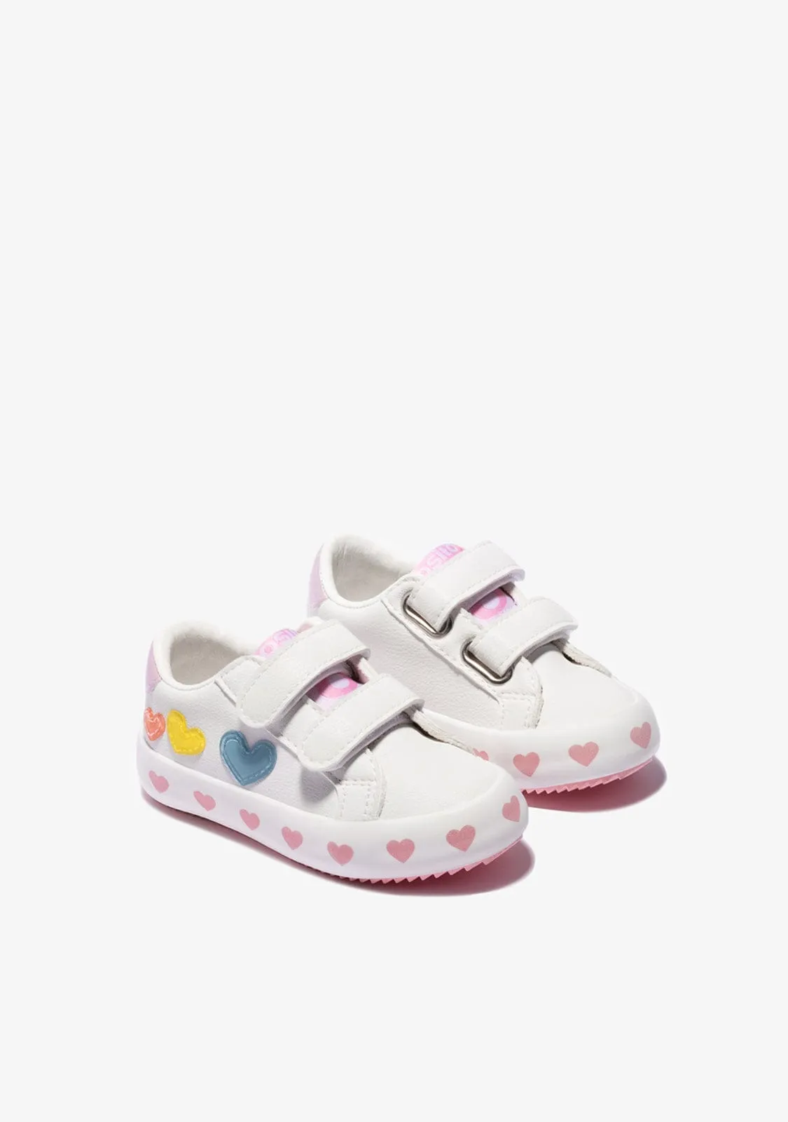 Baby´s White Hearts Sneakers