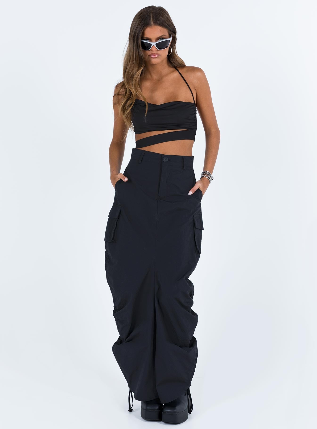 Baird Cargo Maxi Skirt Black