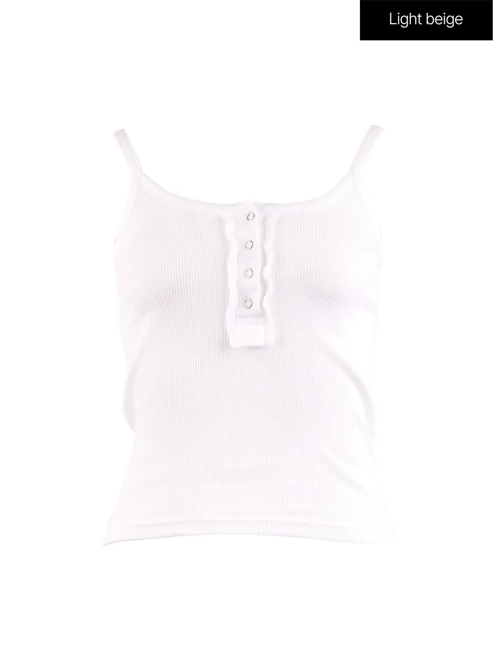 Basic U-Neck Snap Button Tank Top OJ424