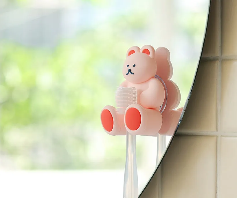 Bear Characters Toothbrushes Holders Teeth Dental Care Tools Bathrooms Racks Silicone