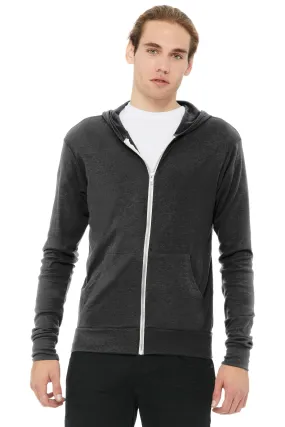 BELLA+CANVAS  Unisex Triblend Full-Zip Lightweight Hoodie. BC3939