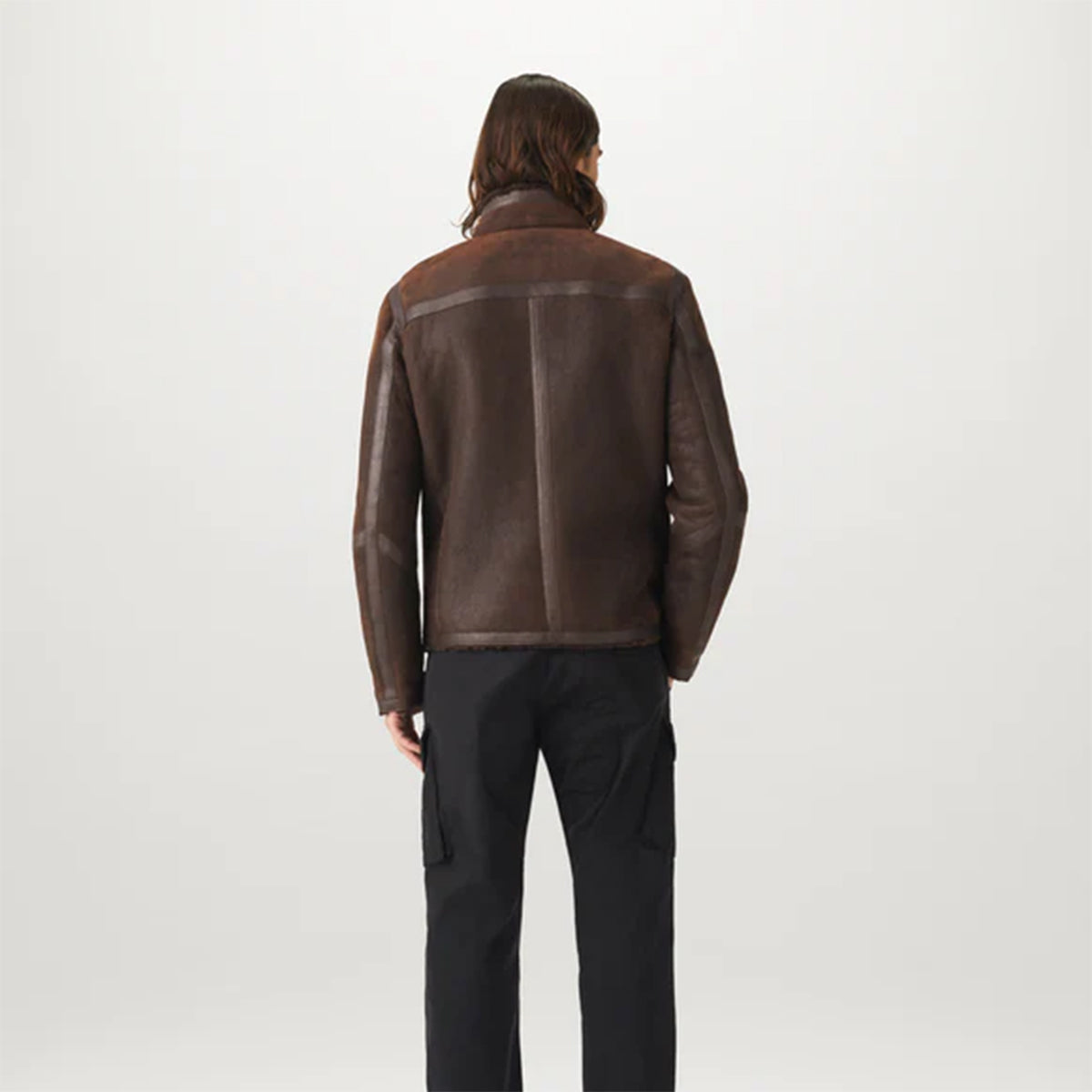 Belstaff - Tundra Lightweight Shearling Jacket in Brown/Ebony