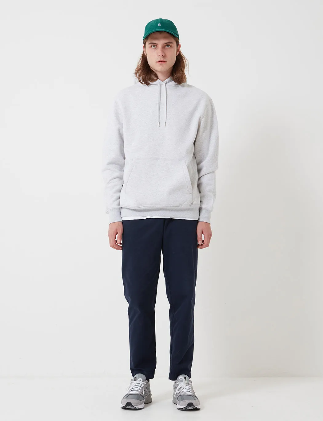 Bhode Oversized Pocket Hoodie (Organic Cotton) - Grey Marl