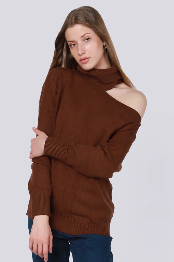 Black Tape Cut-Out Turtle Neck