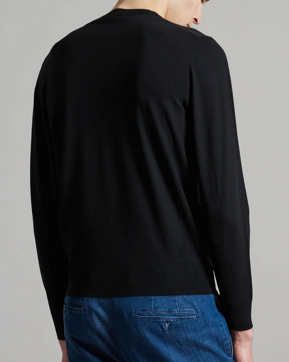 Black Wool Roundneck Sweater