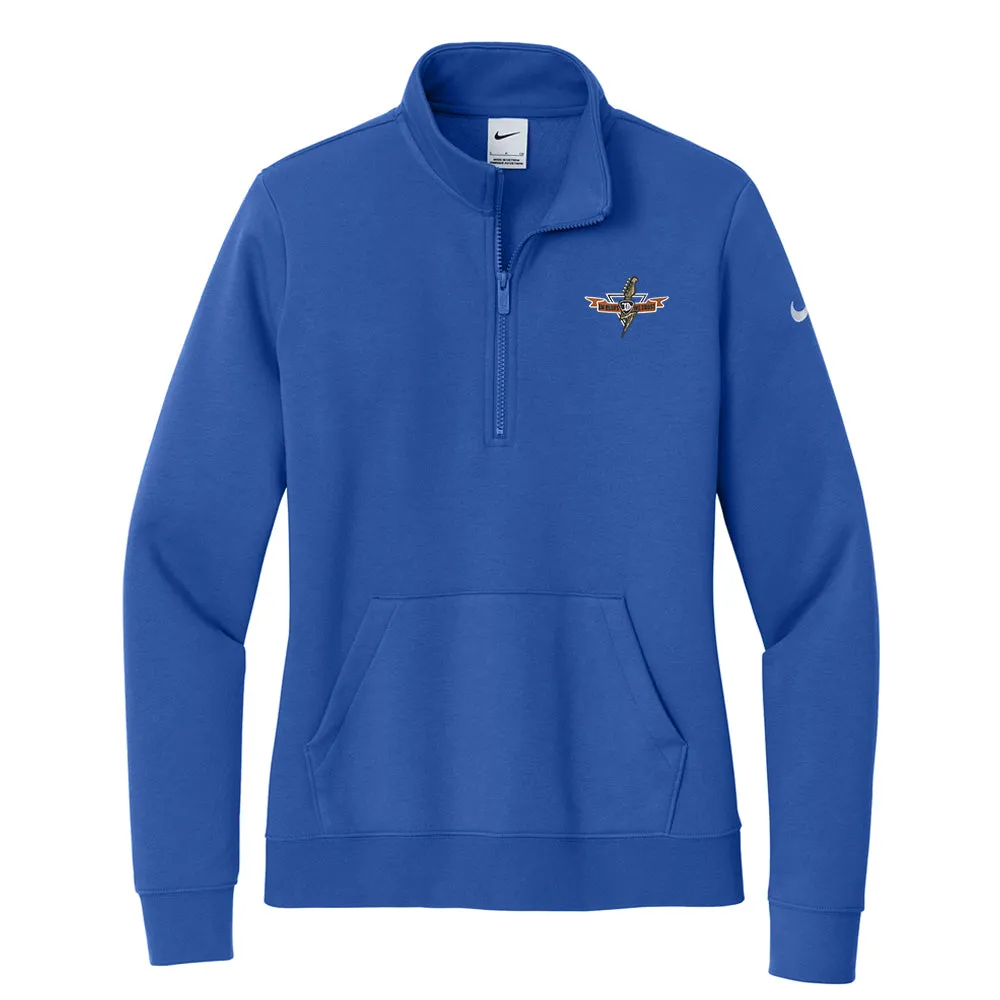 Blues Thunderbolt Nike Club Fleece Sleeve Swoosh 1/2 Zip-Up Jacket (Women)