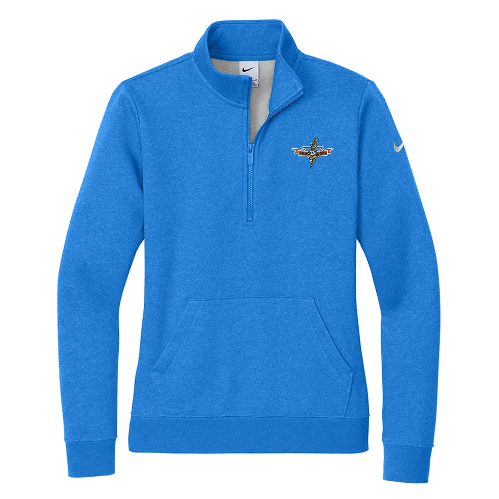 Blues Thunderbolt Nike Club Fleece Sleeve Swoosh 1/2 Zip-Up Jacket (Women)