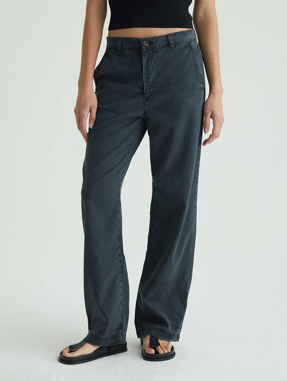 Caden Straight Trouser - Sulfur Black