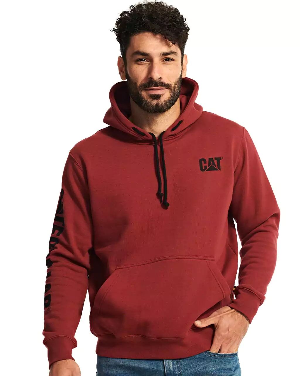 CAT Men's Trademark Banner Hoodie in Brick