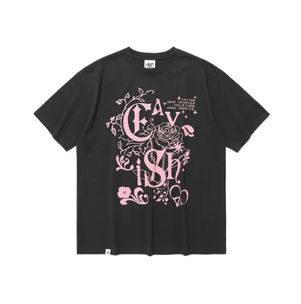 CAVISH  |Unisex U-Neck Cotton Logo T-Shirts