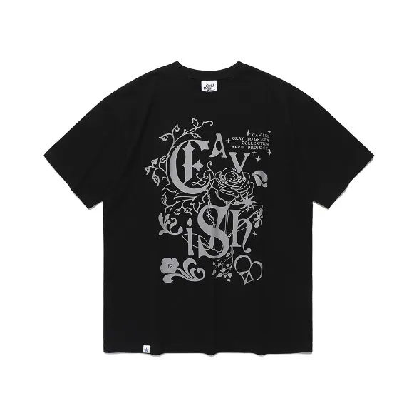 CAVISH  |Unisex U-Neck Cotton Logo T-Shirts