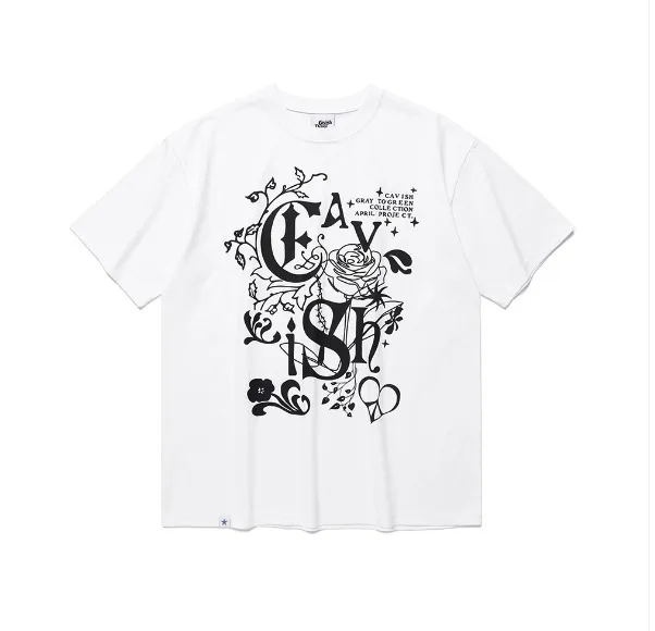 CAVISH  |Unisex U-Neck Cotton Logo T-Shirts