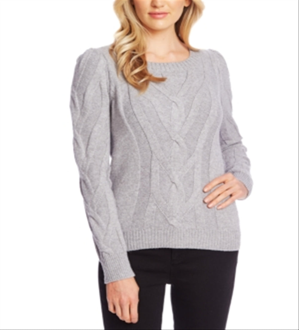 CeCe Women's Entwine Cable Knit Sweater Gray Size X-Large