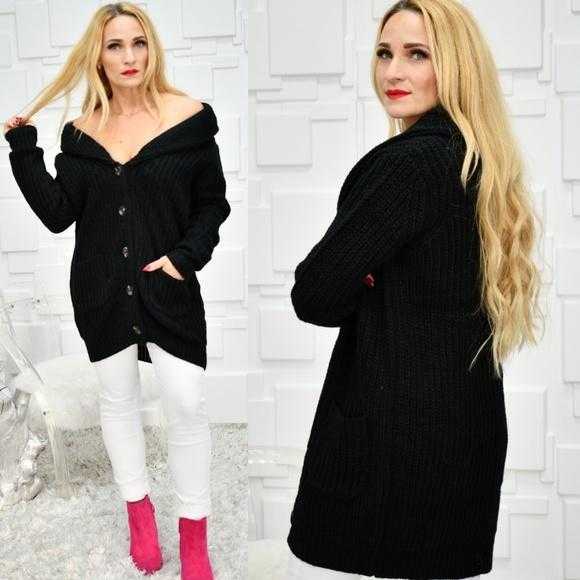 Chunky Knit Black Cardigan