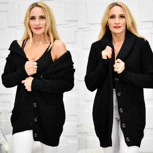 Chunky Knit Black Cardigan