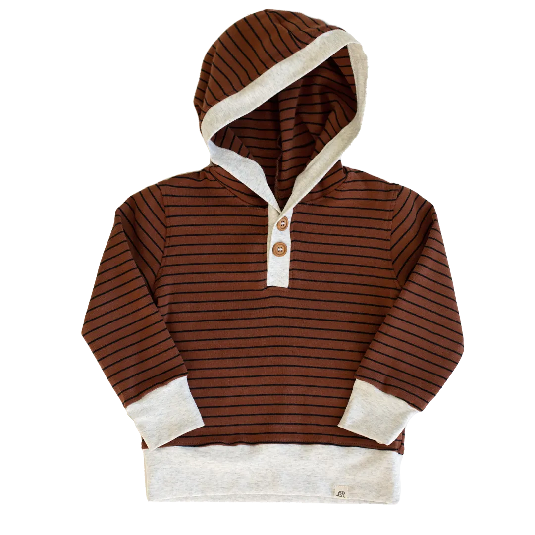 Cider Stripe Button Hoodie