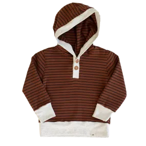 Cider Stripe Button Hoodie