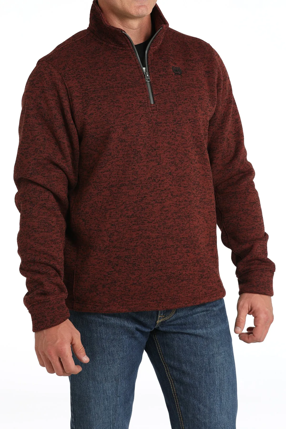 Cinch Men's Burgundy 1/4 Zip Sweater