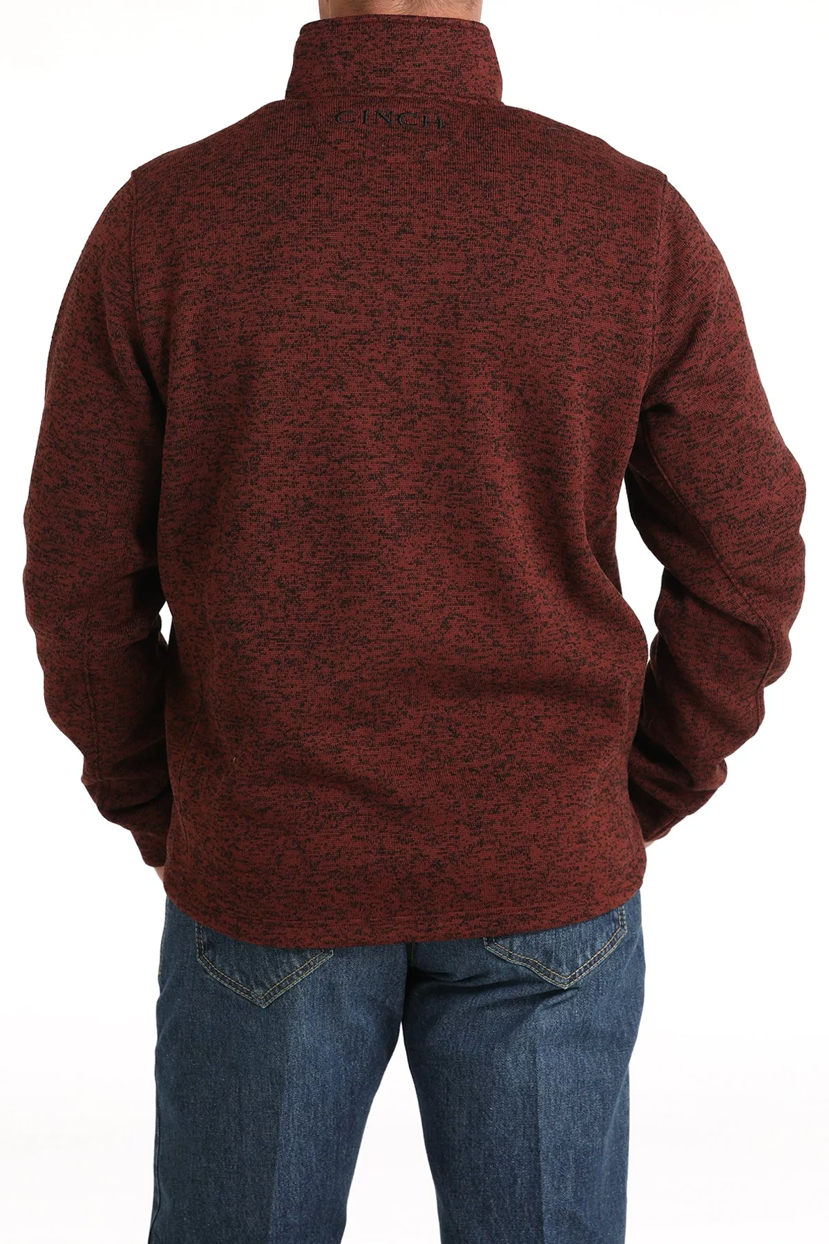 Cinch Men's Burgundy 1/4 Zip Sweater