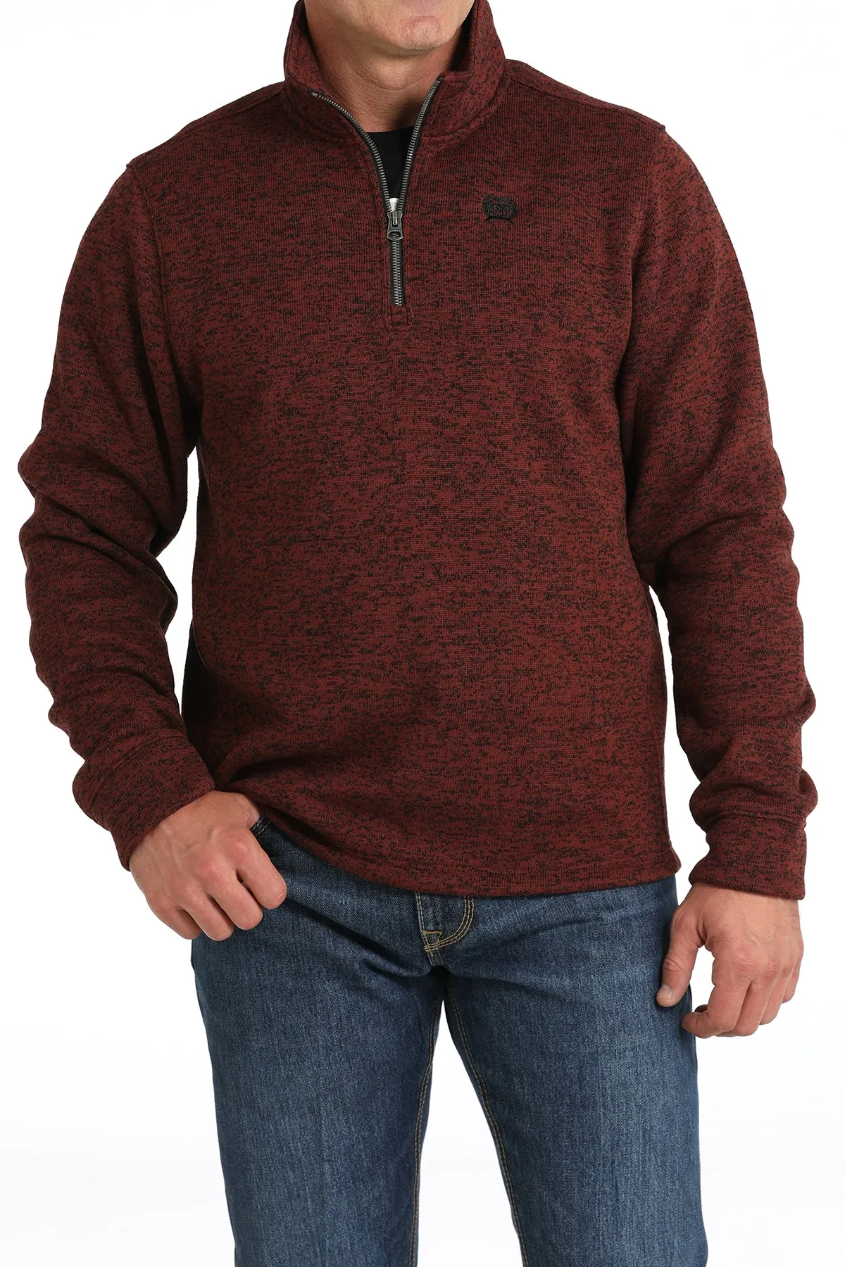 Cinch Men's Burgundy 1/4 Zip Sweater