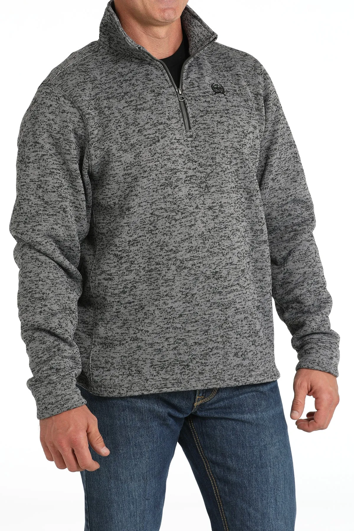 Cinch Men's Grey 1/4 Zip Sweater