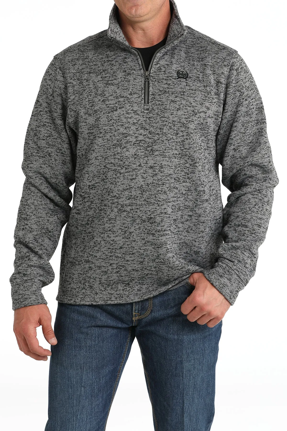 Cinch Men's Grey 1/4 Zip Sweater