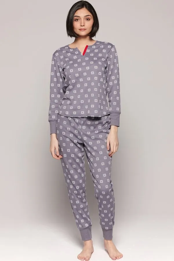 Claudel Lingerie Long Sleeve Top & Joggers Pajama Set