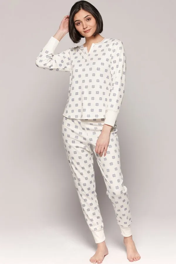 Claudel Lingerie Long Sleeve Top & Joggers Pajama Set