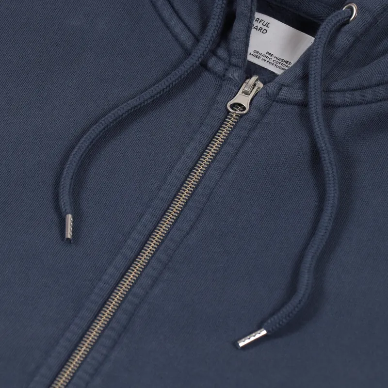 Colorful Standard Classic Organic Zip Hoodie Petrol Blue