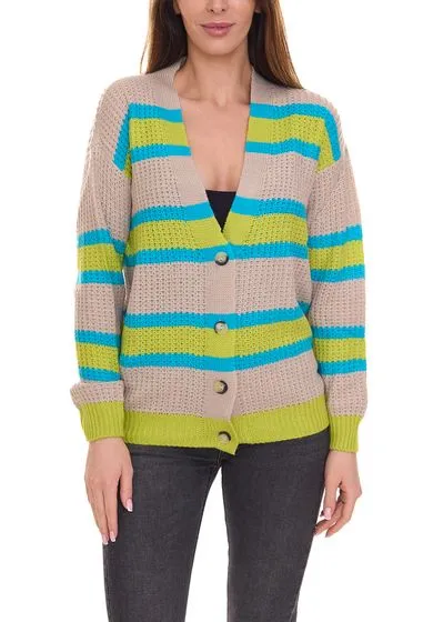 Confezione da 2 cardigan giacca in maglia da donna Aniston CASUAL chiusura con bottoni 85595338 beige/blu/verde