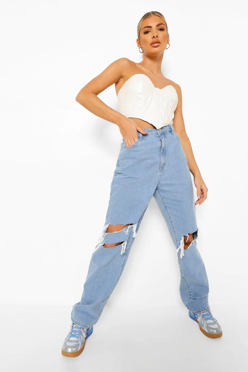 Distressed Knee Boyfriend Jeans