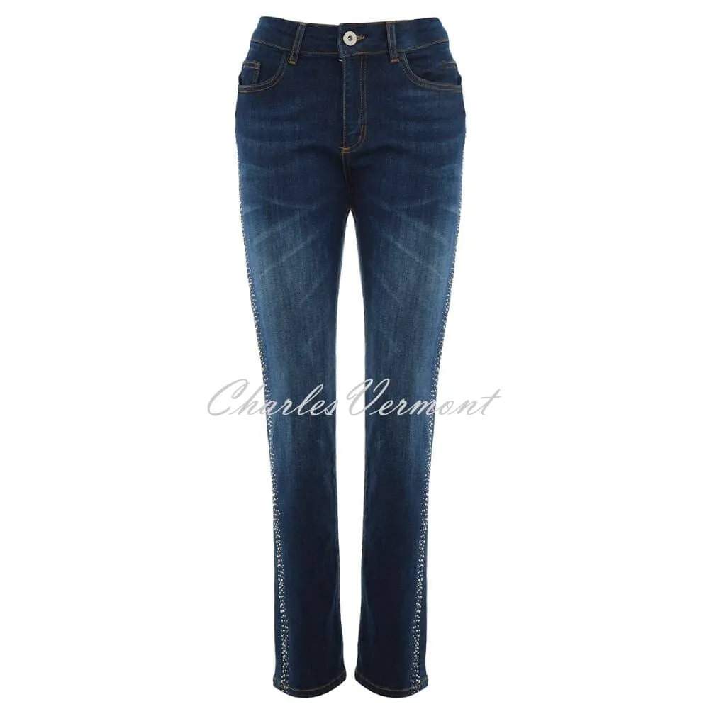 Dolcezza Jean with Sparkle Rhinestone Sides - Style 72404 (Denim Blue)