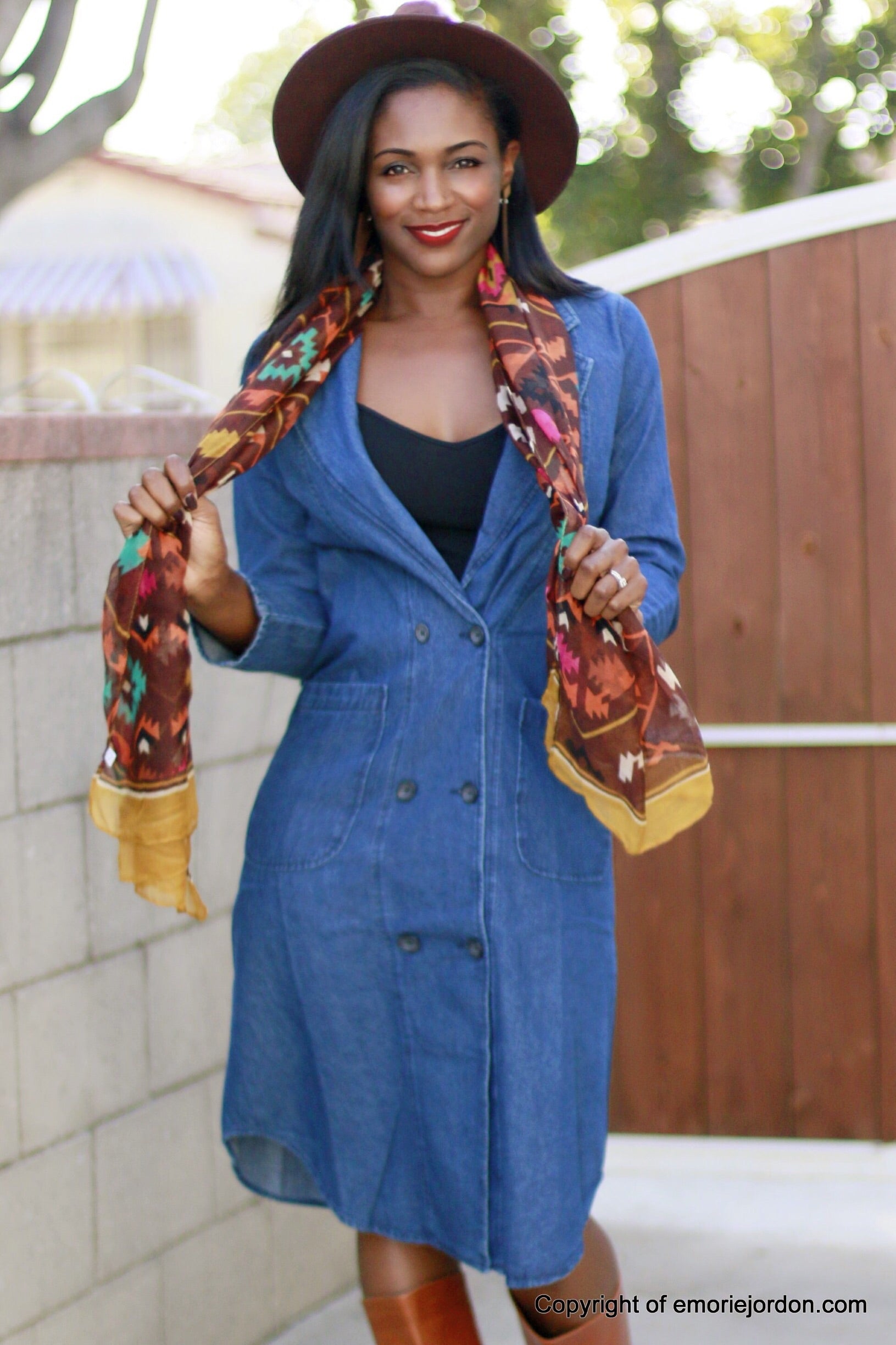 Double Breasted Denim Dress