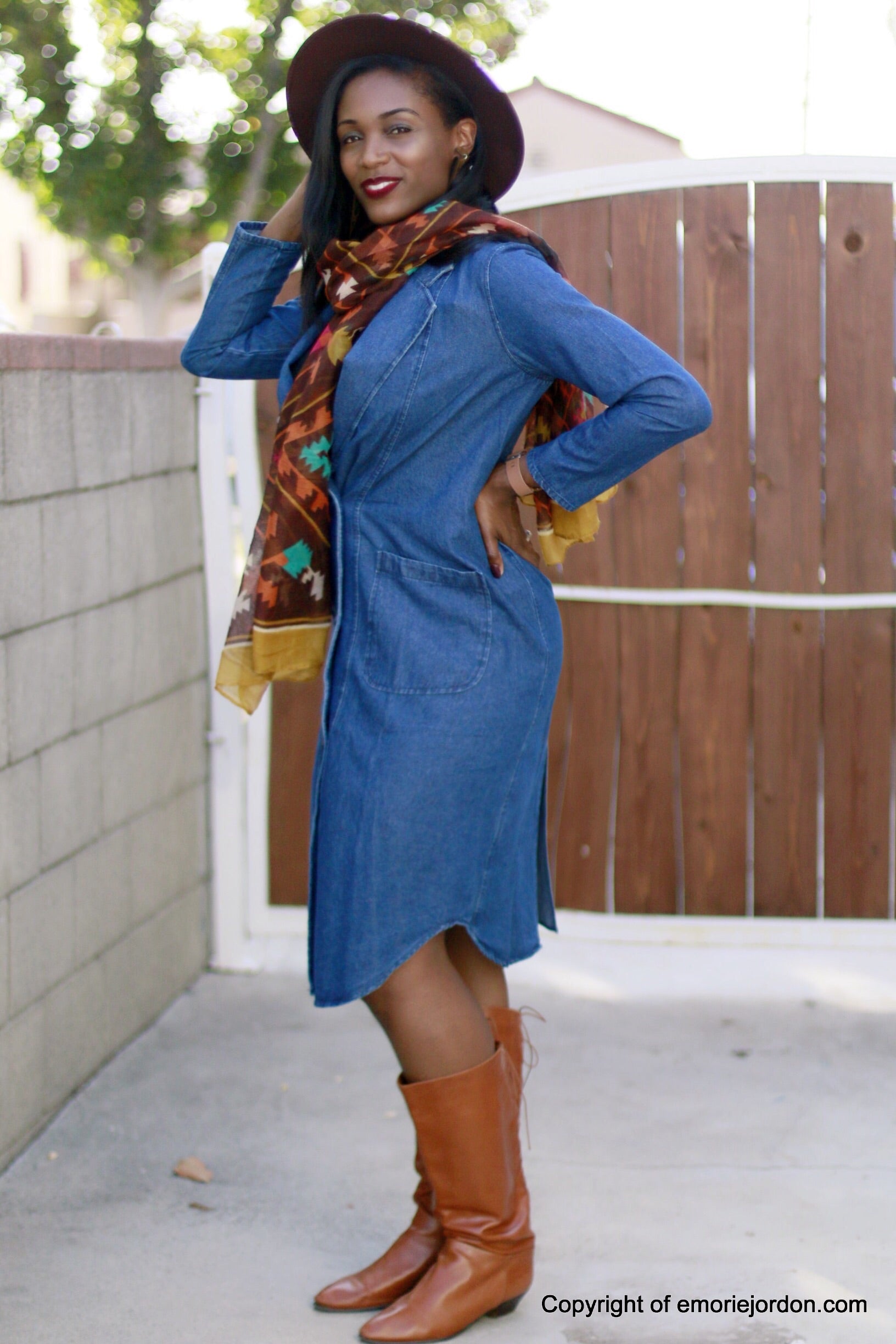 Double Breasted Denim Dress