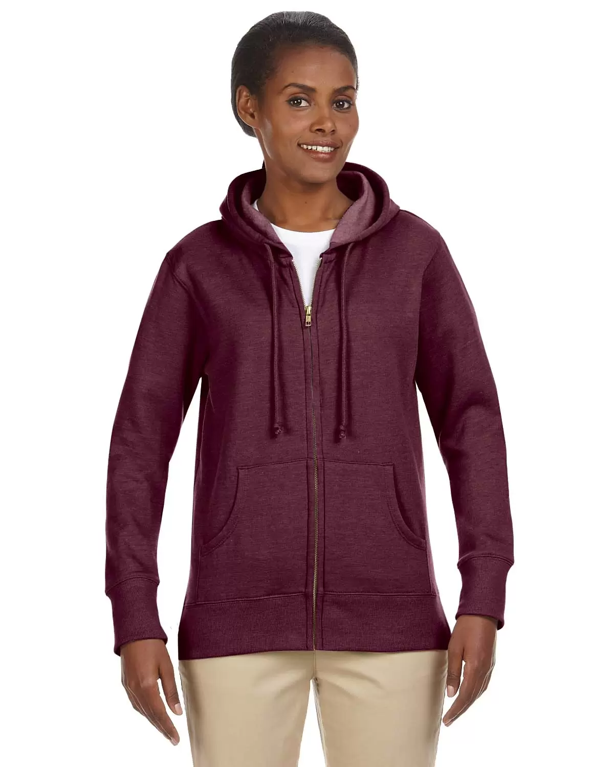 EC4580 econscious Ladies' 7 oz. Organic/Recycled Heathered Fleece Full-Zip Hoodie SKU: EC4580