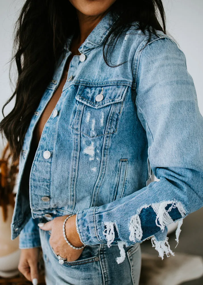 Everett Distressed Denim Jacket