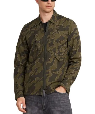 G-Star RAW Men's Straight-Fit Camouflage Shirt Jacket