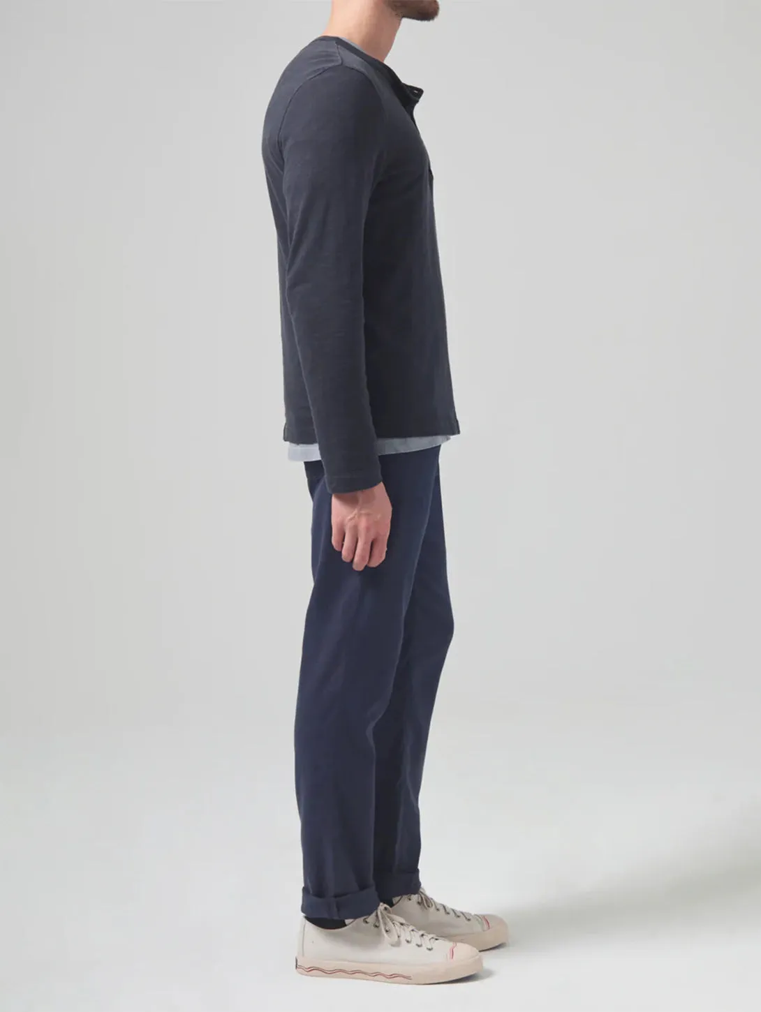 Gage Straight Linen Pant - Night Flight