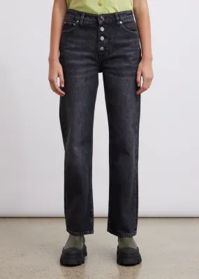 Ganni -  Lovy Mid-Rise Straight Jeans - Jean