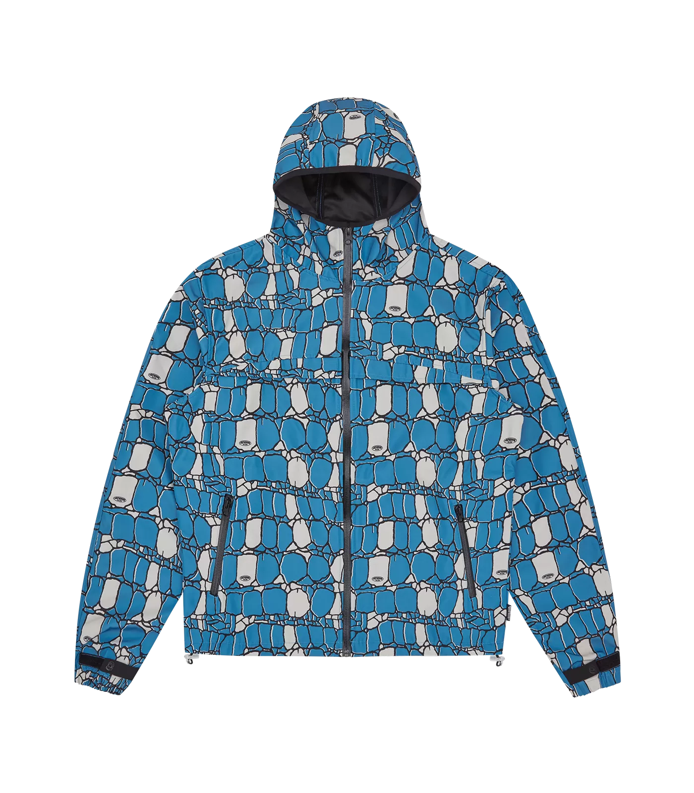 GATOR CAMO HOODED WINDBREAKER JACKET - BLUE